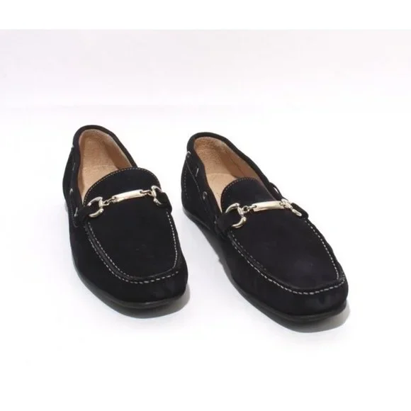 Italian ALTEMBERG 503a Navy Suede Leather Moccasins Loafers